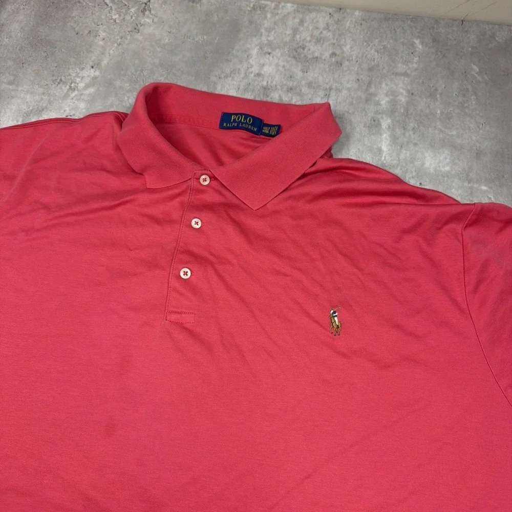 Polo Ralph Lauren Polo Shirt Men's 4XLT Red Flesh Pony Golf Performance